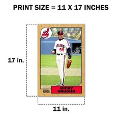 Ricky Vaughn Wild Thing Major League Movie 1987 Baseball Card Poster – 11×17 in.