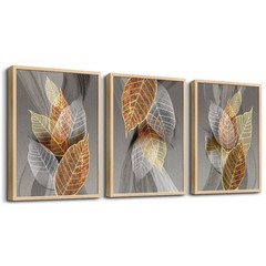 Natural Wood Framed Wall Art For Living Room Large Size Wall Decorations For …