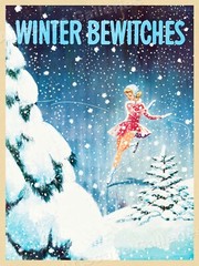 «Winter Bewitches» Ice Skating 1960s era Travel Poster – 18×24