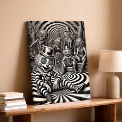 Wall Art Creepy Clown Poster Black White Surreal Gothic Horror Carnival Print