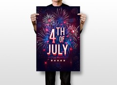 4th of July Celebration – 250 Years USA Firework Graphic – POSTER 20″x30″