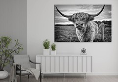 Bull Canvas Wall Decor,Longhorn Bull Buffalo Poster,Cow Canvas,Bull Canvas