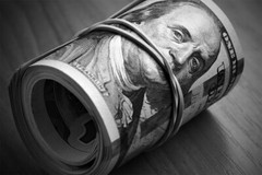 Dollars Rolled Up Black Money Design Art Wall Indoor Room Outdoor – POSTER 20×30