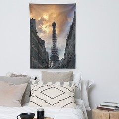 Eiffel Tower Sunrise, Photography Artwork, Indoor wall tapestry