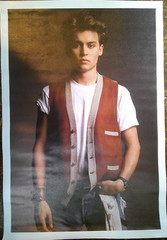 Young Johnny Depp wall poster (19 x 13.20) brown vest/white t-shirt/jeans/watch