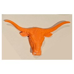 Texas Longhorn Figurine 3D Print – Orange White Wall Decor Hook Em Football