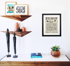 1st Anniversary Burlap Print – Unique Gifts for Couples, 1 Year as Husband & Wif