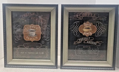 Framed Coffee Wall Art Set of 2 Café Prints Kitchen Coffee Bar Décor 10×16