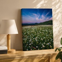 Sweeping View Of A Vibrant Field Filled With Delicate White Daisies Wall Art