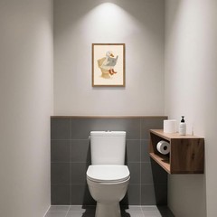 Framed Duck Bathroom Wall Art, Whimsical Duck Reading on , Funny Bathroom Wal…