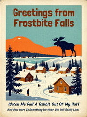 Rocky & Bullwinkle Postcard Style Wall Collage Poster Print