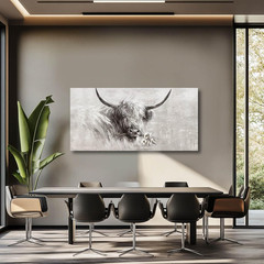 Vintage Animal Canvas Art for Home – Grey Floral Wall Decor 24×48 Inch