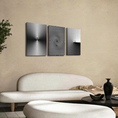 AUUAUU Abstract Line Wall Art Set of 3, 12×16 Inch Framed Black and White Canvas