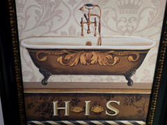 HIS & HERS 3D 2 pc SET by LISA AUDIT 2010 Bathroom Prints FRAMED (14″ x 17″)