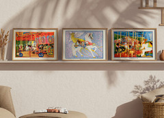Set – Carousel Horse Art Prints Set: Vintage Circus Theme, James Homer Brown