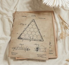 6 Billiards Patent Wall Art Prints – 8×10 in – Gifts for Pool Players Room Decor