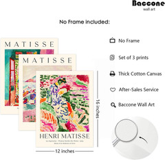 Henri Matisse Wall Art Prints Set of 3 Matisse Wall Decor Aesthetic Canvas Poste