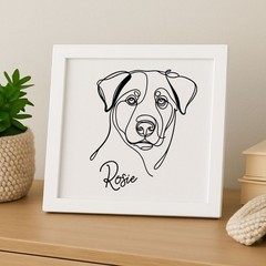 Personalized Laser Engraved Beauceron Dog Portrait on Wood in Frame Handcrafted