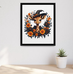 Whimsical Halloween Witchy Giraffe Collection by Crash PDF Wall Decor Download