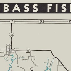 Map of Central California Striped Bass Fishing Grounds and Waterways c. 1952