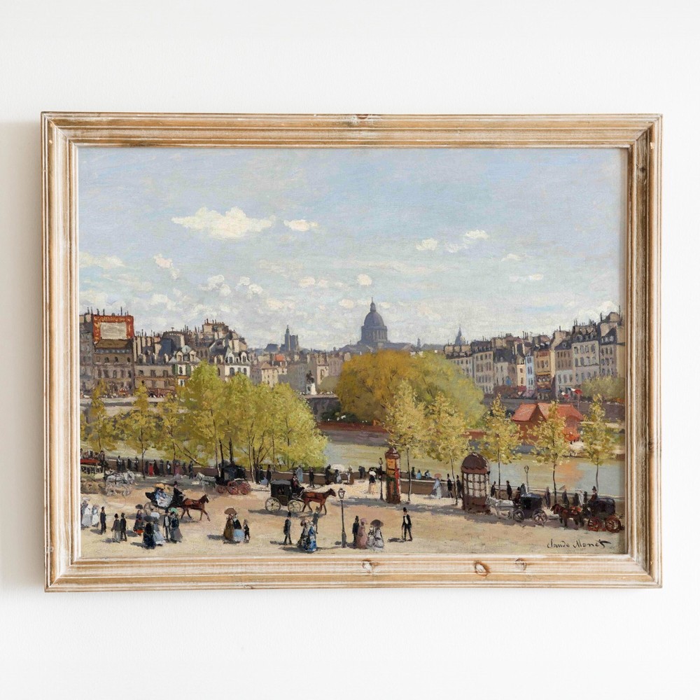 Wharf of Louvre, Paris by Claude Monet Impressionism Wall Art Poster Print