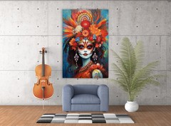 Day Of The Dead Art Print Sugar Skull Floral Canvas Wall Art Living Room Decor
