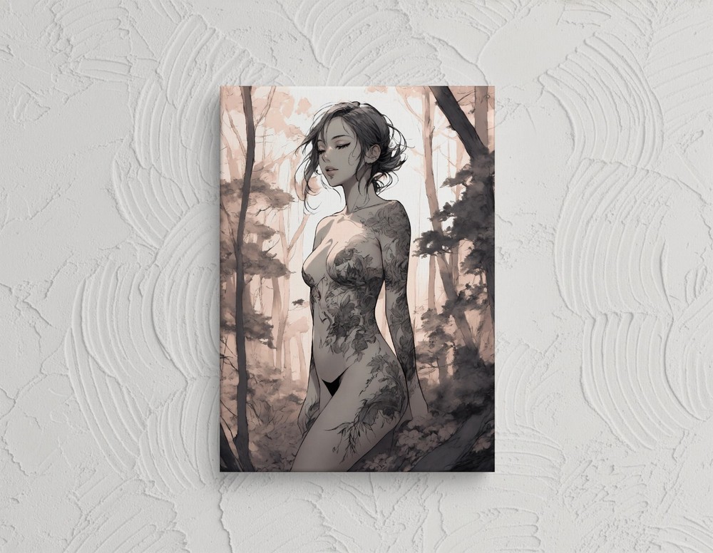 Abstract Woman Portrait Canvas Wall Art Modern Neutral Boho Home Decor Print