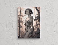 Abstract Woman Portrait Canvas Wall Art Modern Neutral Boho Home Decor Print