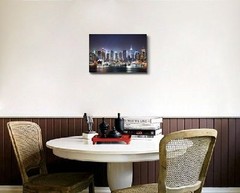 Canvas Prints – New York City Manhattan Skyline Panorama at Night – 16″ x 24″