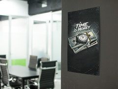 TIME IS MONEY Motivational Wall Vinyl Decal Poster Print (Removable Adhesive)