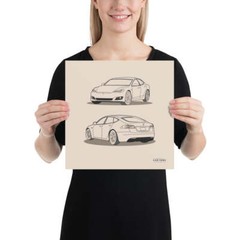 Tesla Model S 12 in. x 12 in. Poster