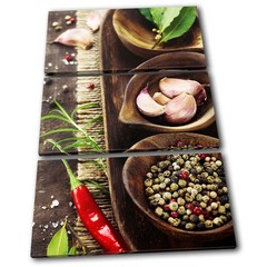 Spices Restaurant Food Kitchen TREBLE CANVAS WALL ART Picture Print VA