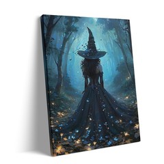 Skeleton Party Canvas Wall Art Framed, Gothic Haunted Ballroom Picture Print