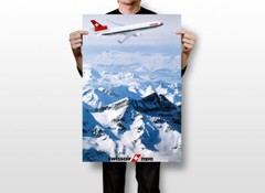 Swissair Travel In Winter Original Vintage Wall Art Home Decor – POSTER 20×30