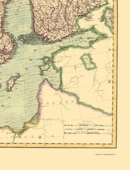 Historic Map – Sweden Denmark Norway – Thomson 1814 – Vintage Wall Art