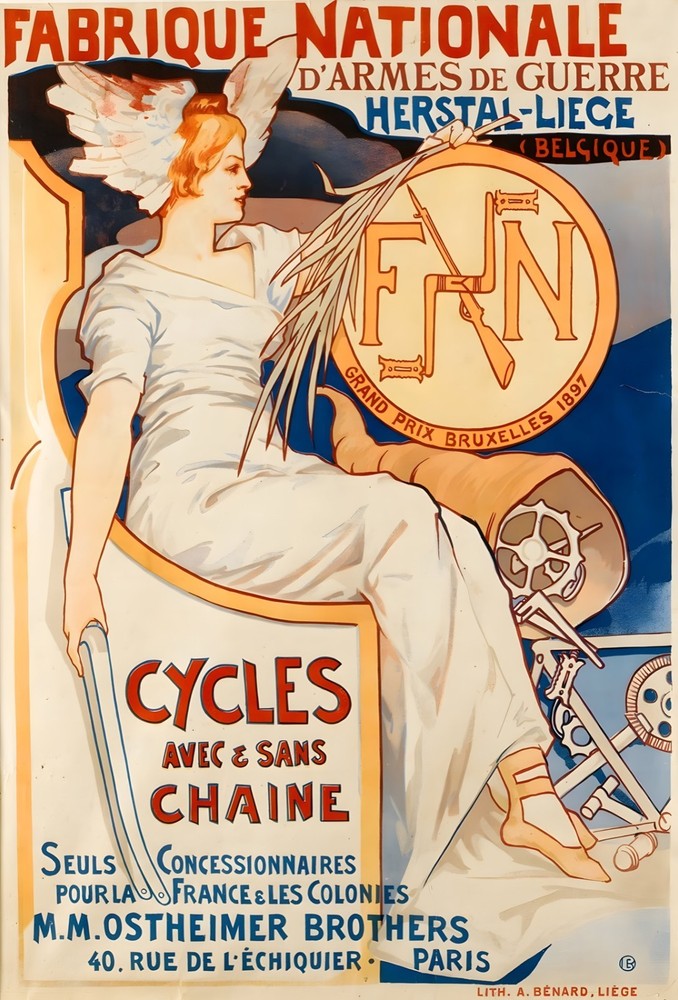 16383.Wall Decor Poster.Interior Art.Cycle Fabrique Nationale Bicycle Ad Nouveau