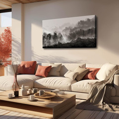 Black Forest Tree Landscape Wall Art – Ready to Hang 24×48 Inches