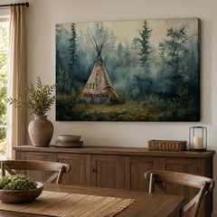 Native American Wall Decor for Bedroom – Native American Wolf Wall Art, India…