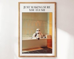 Flush Reminder Storm Trooper Bathroom Print Star Wars Bathroom Print Funny