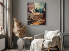 Funny Coffee Shop Classical Canvas Print, Historical Parody Wall Art