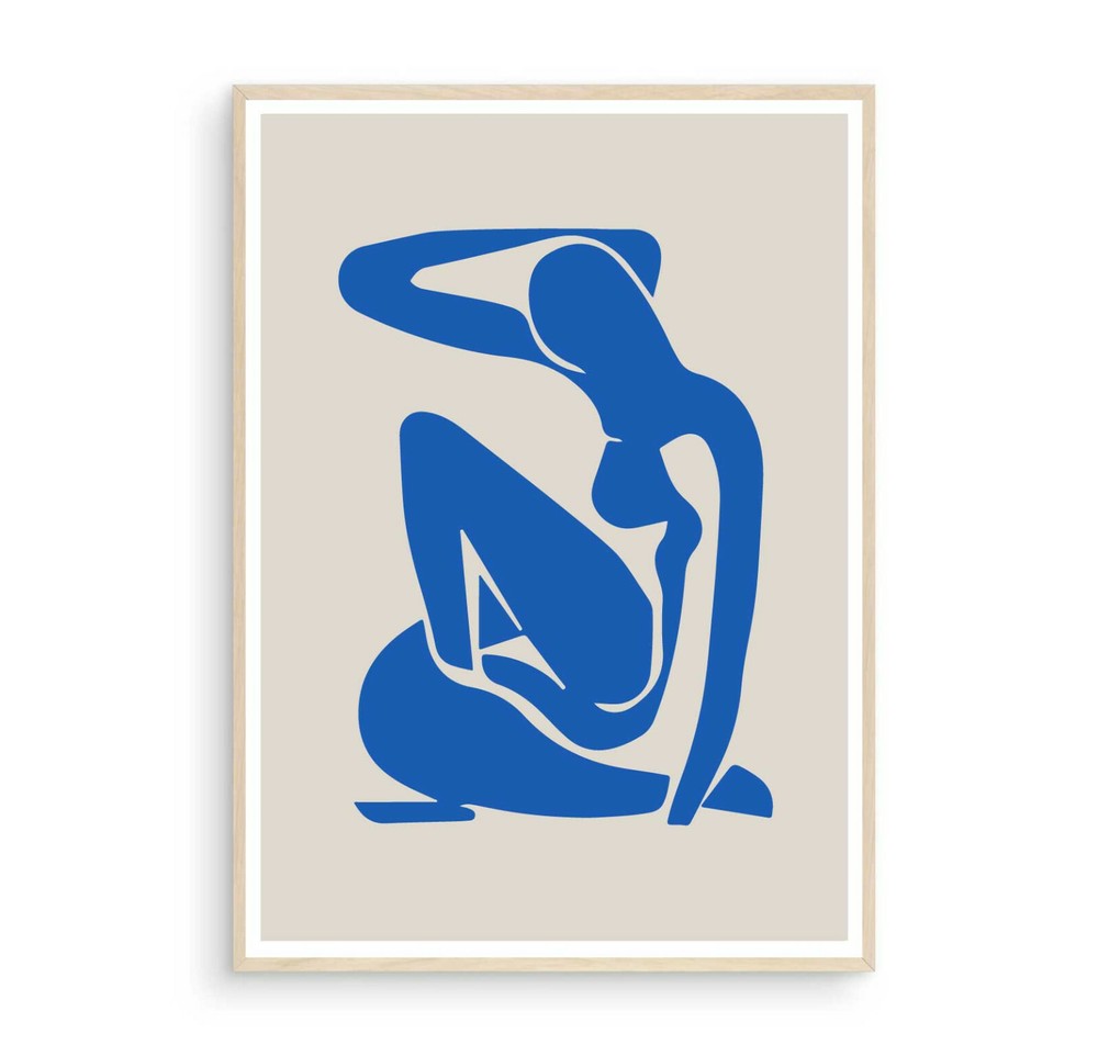 Matisse Art Print Poster, Matisse Cut Outs, Matisse Art, Vintage Art 2 Blue Crem