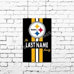 Personalized Pittsburgh Steelers Custom Family Name Poster Art Print- 11×17 in.