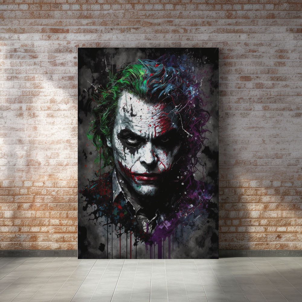 The Joker Portrait Canvas Wall Art, Painting Print, Home Decor, Batman – 5 Sizes