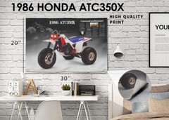 1986 Honda ATC 350X Flyer Poster Banner Ad OEM Brochure Specs Picture graphic