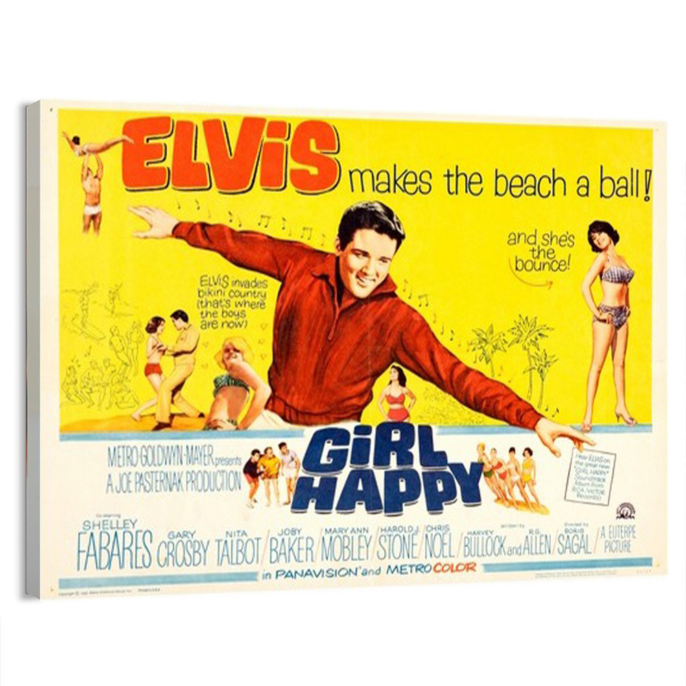1965 Girl Happy (MGM) Movie Poster or Canvas Home Decor Art Print