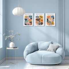 BingruiArt Matisse Wall Art Canvas Colorful Boho Flower Poster Abstract Pictu…