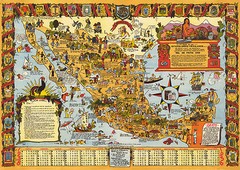 Early Pictorial Mexico Map Poster Wall Art Decor Old Vintage History Reproductio