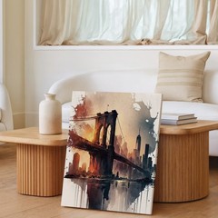 Brooklyn Bridge Canvas Wall Art Urban Skyline Cityscape Landscape Print Home