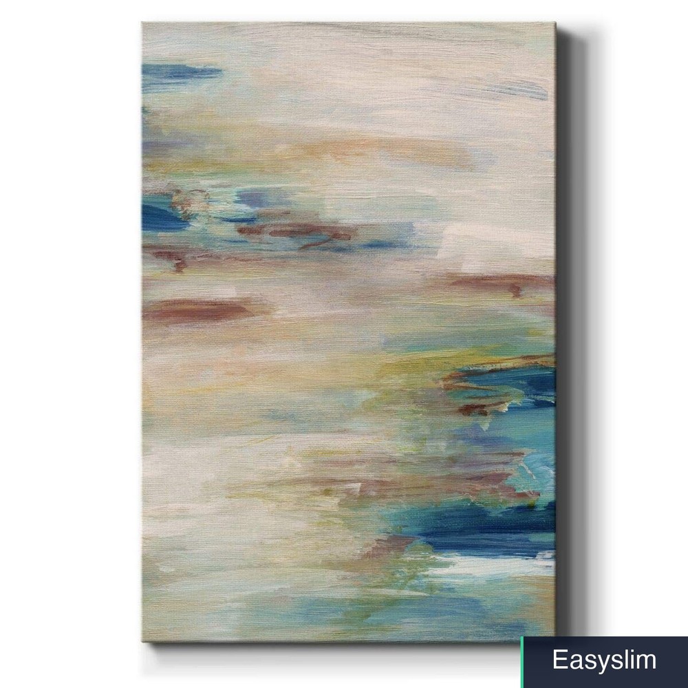 Canvas Wall Art Print 48 x 32 Rustic Pale Blue Meandering Coast