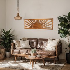 Wood Sunset Wall Art Long Horizontal Wall Art Decor Boho Sun Wall Art…
